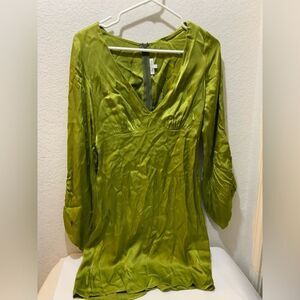 Rays For Days mini dress Green Satin 100% viscose Size S